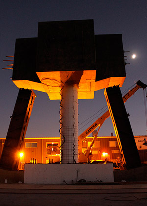 Image: Engineers tested a 24-foot bridge column on the NEES @ UCSD shake table